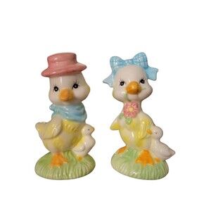 Set Of Vintage Frankel Ceramic Ducks Family Spring Easter 4.25"